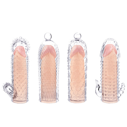 Nasstoys Magic Soft & Stretchy Tickler Sleeves Kit - Clear Penis Sleeves for Enhanced Pleasure