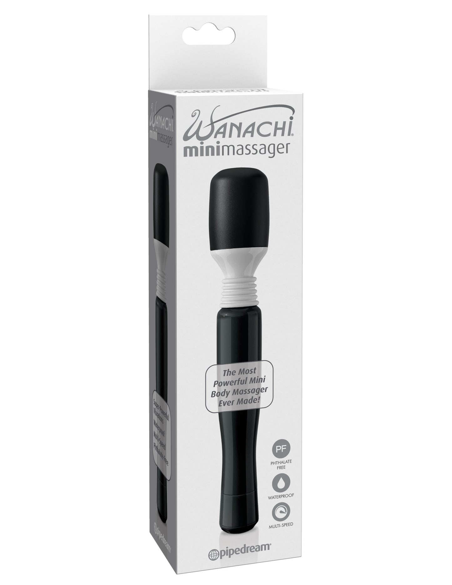 Pipedream Mini Wanachi Massager – Multi-Speed Cordless Massager – Black