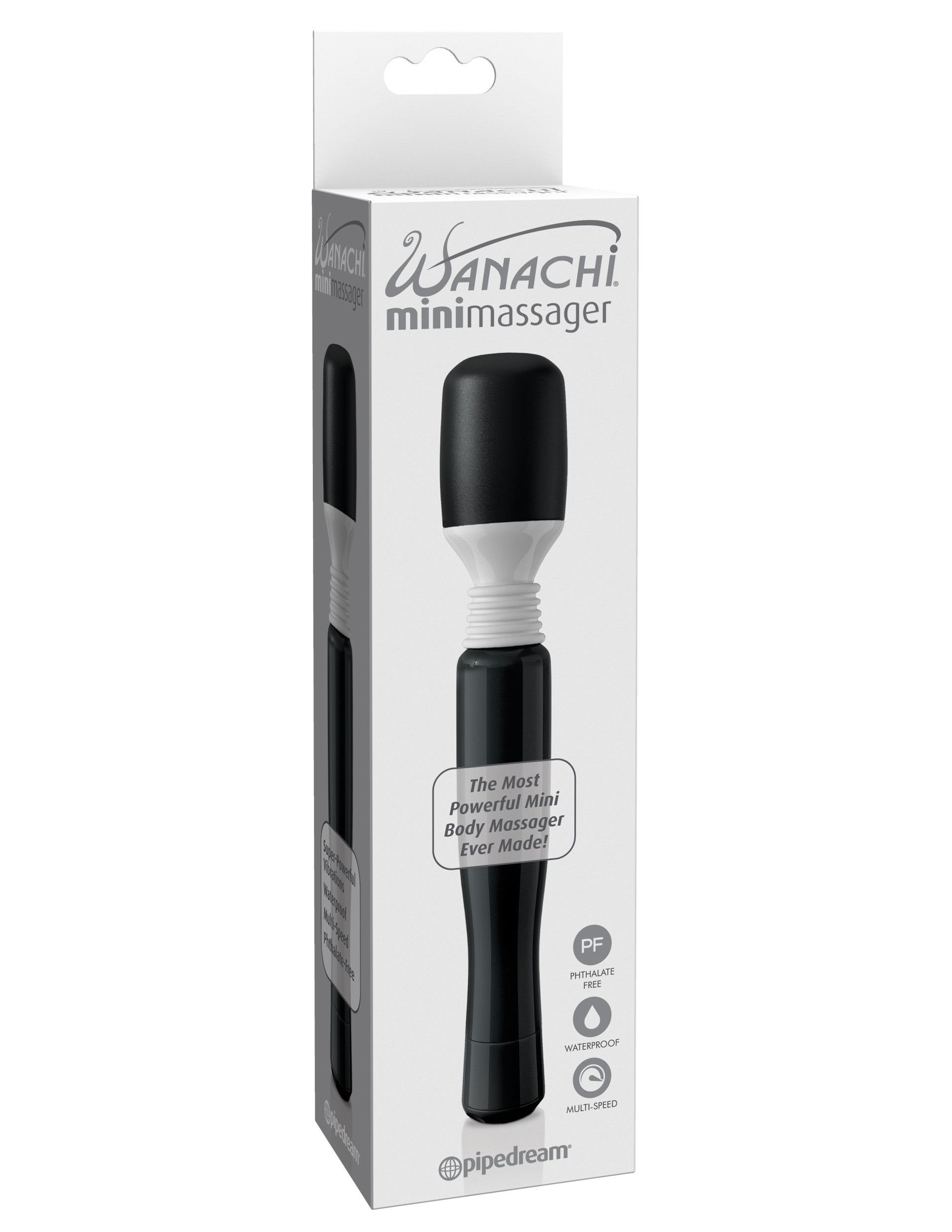 Pipedream Mini Wanachi Massager – Multi-Speed Cordless Massager – Black