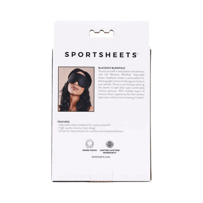 Sportsheets Blackout Blindfold - Adjustable Memory Foam Eye Mask - Black