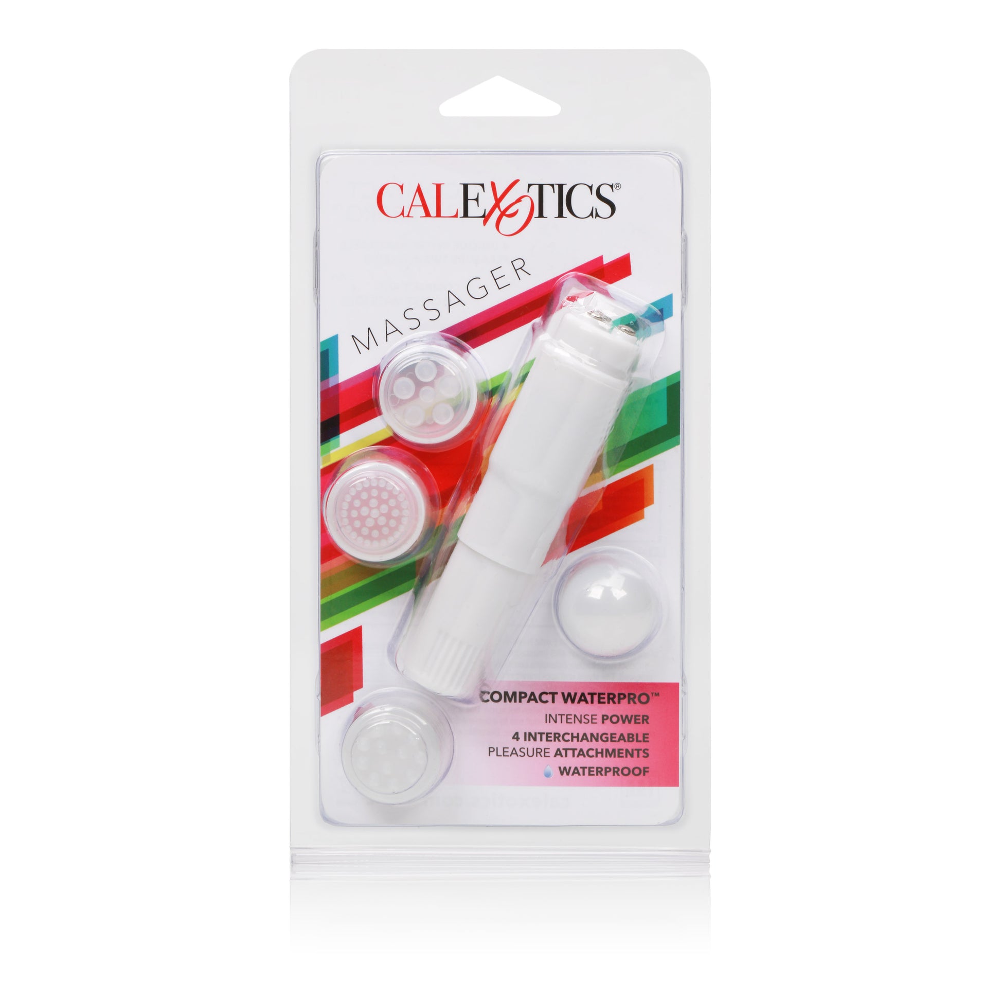 CalExotics Compact Waterproof Personal Travel Massager with 4 Tips – White
