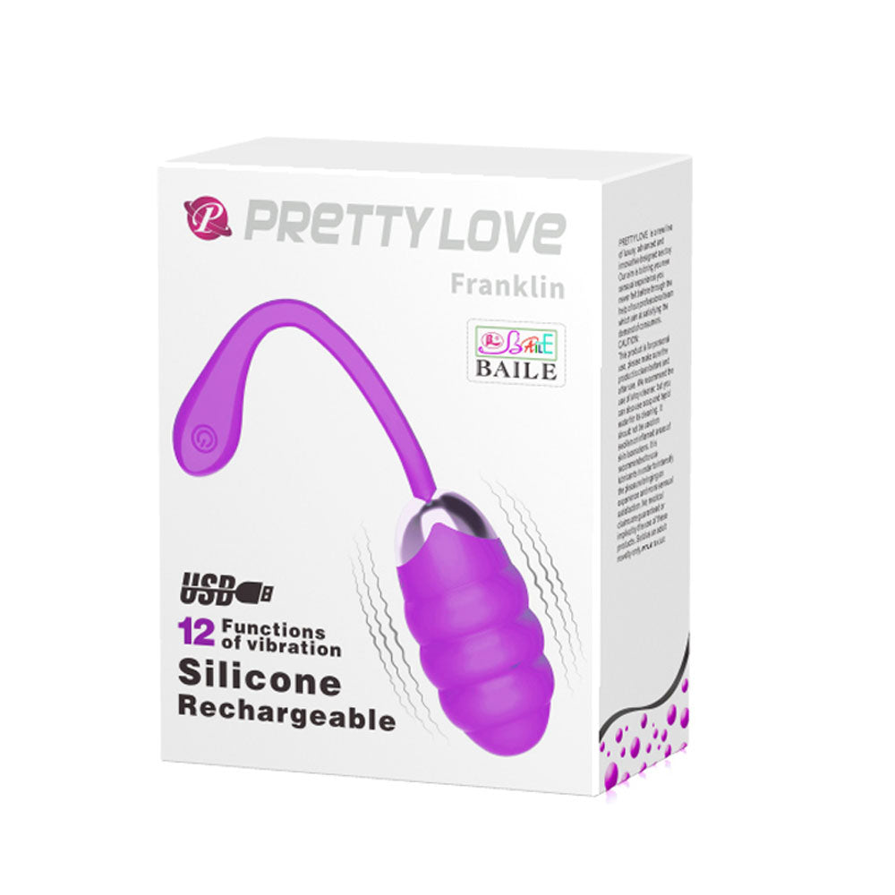 Pretty Love Franklin Rechargeable Egg Vibe - Purple - 12 Vibration Functions
