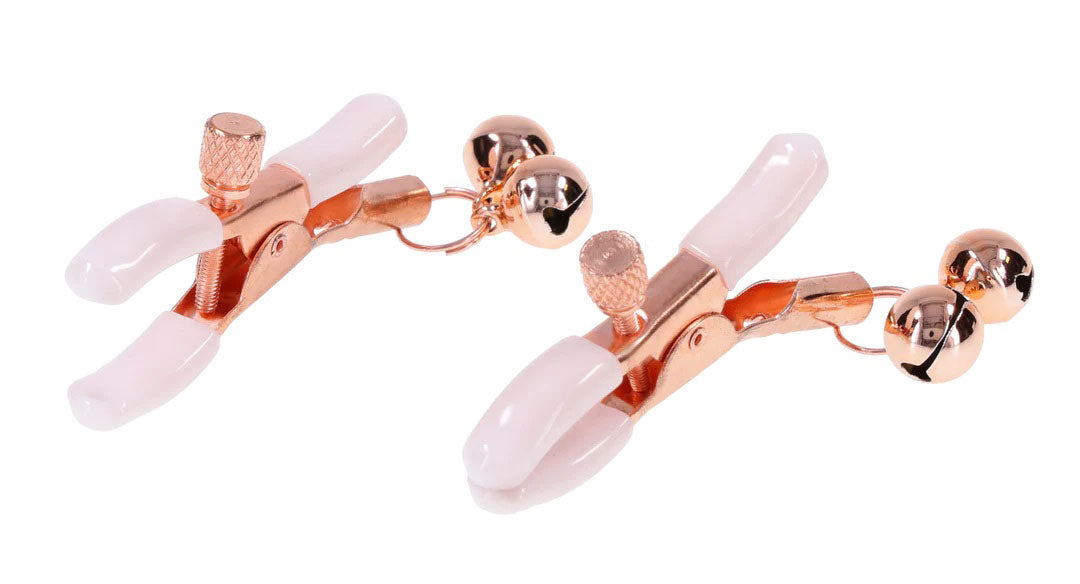 Sportsheets Peaches 'N Creame Bell Nipple Clamps – Peach – Adjustable Sensation