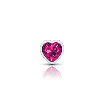 Cheeky Charms Small Silver Metal Anal Plug with Bright Pink Heart Gem
