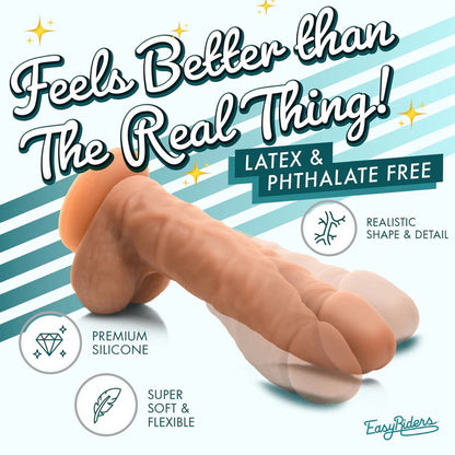 Easy Riders 7" Silicone Dildo with Balls - Tan