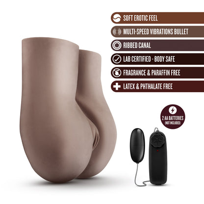 Blush Hot Chocolate Fuck Me Deep - Realistic Vibrating Stroker - Brown