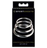 Sportsheets Metal O Ring 3 Pack – Flared Base Dildo Harness Rings – Silver