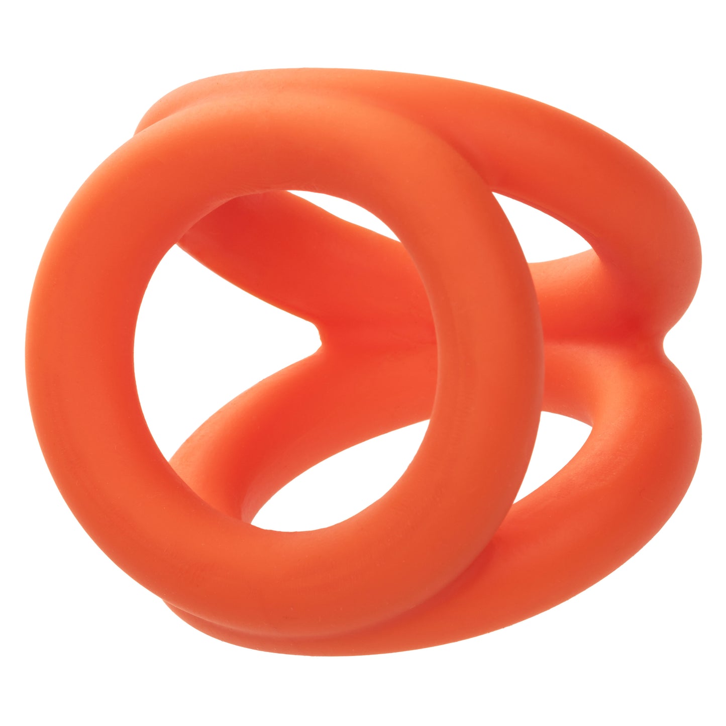 CalExotics Alpha Liquid Silicone Tri-Ring - Orange - Triple Ring Cock and Scrotum Enhancer
