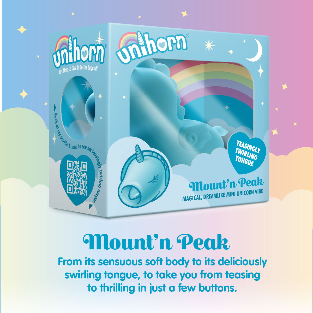 Unihorn Mount'n Peak Vibrator – Blue – Multi-Function Dual Motor