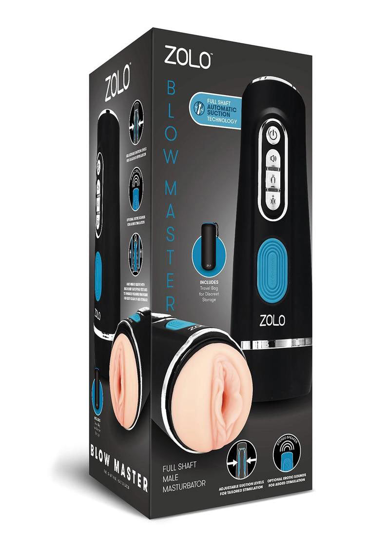 Zolo Blow Master Male Masturbator with Adjustable Suction – Black