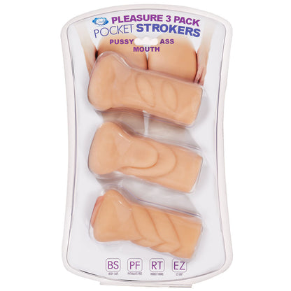 Cloud 9 Trio Stroker Masturbator Kit - Realistic Flesh Beige