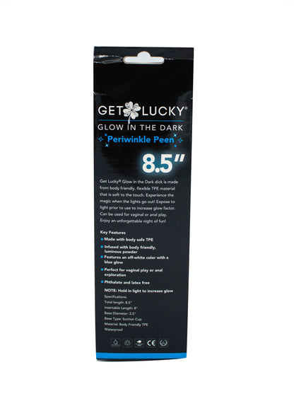 Viben Glow-in-the-Dark Periwinkle Peen Dildo 8.5" - Realistic and Waterproof
