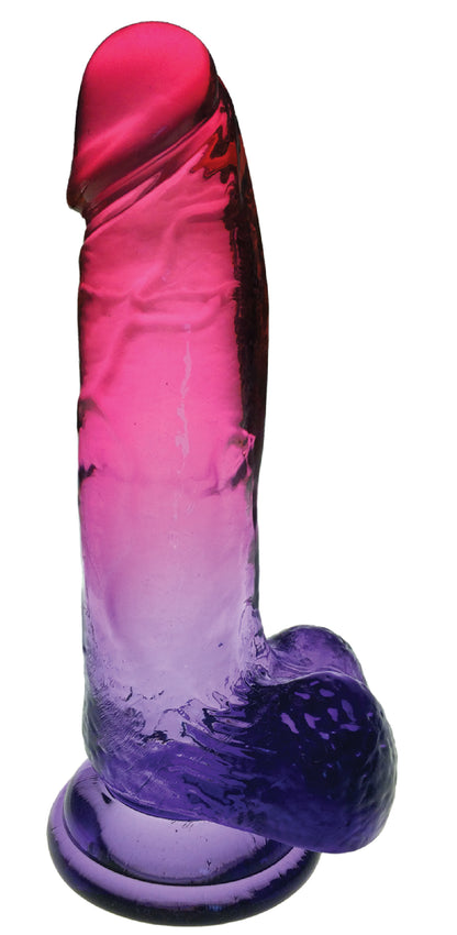 Icon Brands Shades 8 Inch Gradient Dong – Realistic with Suction Cup – Pink and Plum