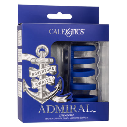 CalExotics Admiral Xtreme Cock Cage – Blue – Liquid Silicone Enhancer