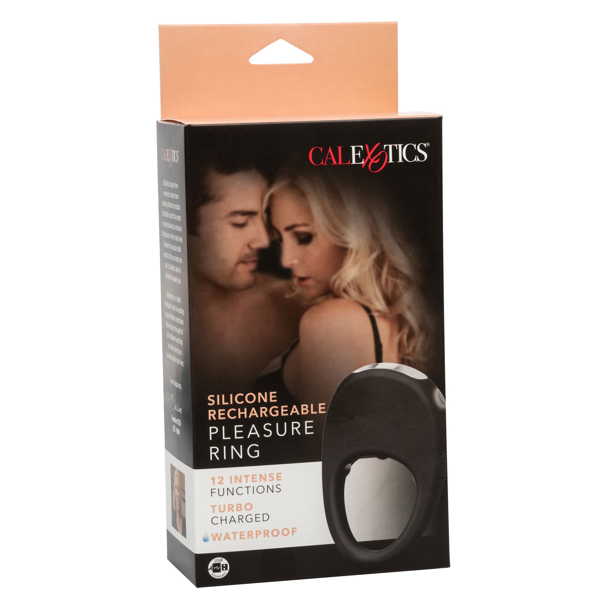 CalExotics Silicone Rechargeable Pleasure Ring - Vibrating Couples Enhancer - Black