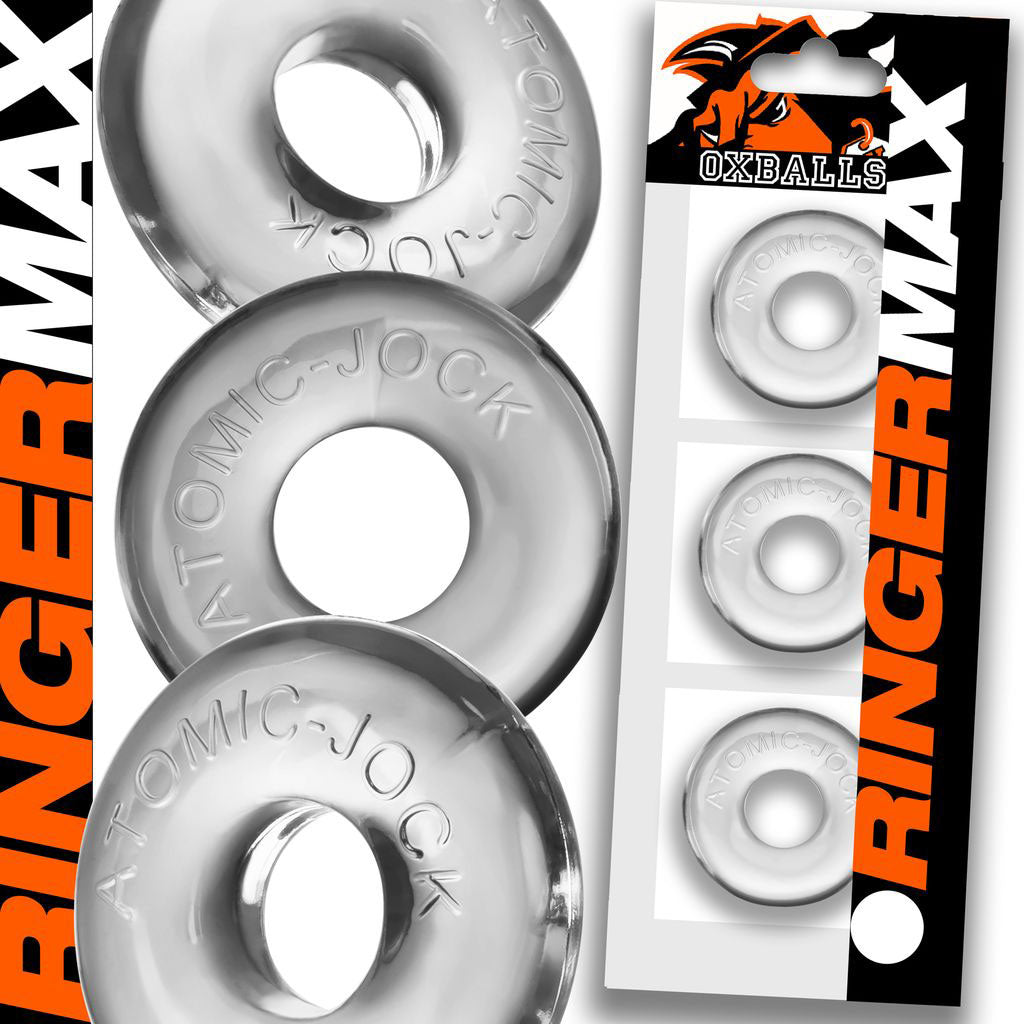 Oxballs Ringer Max 3-Pack – Clear Rubber Rings for Enhanced Support