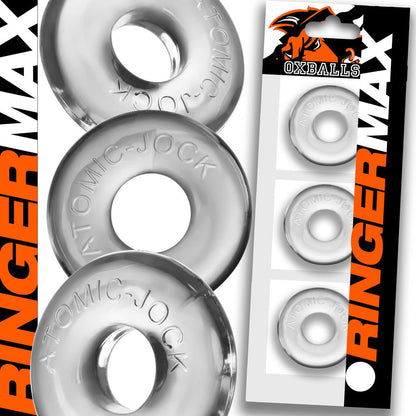 Oxballs Ringer Max 3-Pack – Clear Rubber Rings for Enhanced Support
