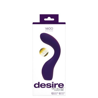 VeDO Desire Rechargeable G-Spot Vibe – Purple – 10 Vibration Modes