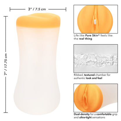 CalExotics Gripper Deep Pussy Grip - Closed Ended Heavy-Duty Masturbator - Orange