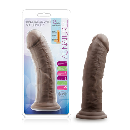 Blush Au Naturel 8 Inch Dildo with Suction Cup - Chocolate