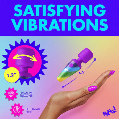 XR Brands Rainbow Mini Wand Vibrator - Multi-Speed, Rechargeable