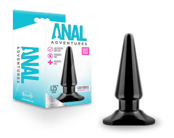 Anal Adventures Easy Plug Anal Toy - Black
