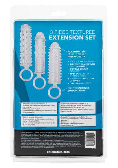 CalExotics 3 Piece Textured Extension Set - Clear