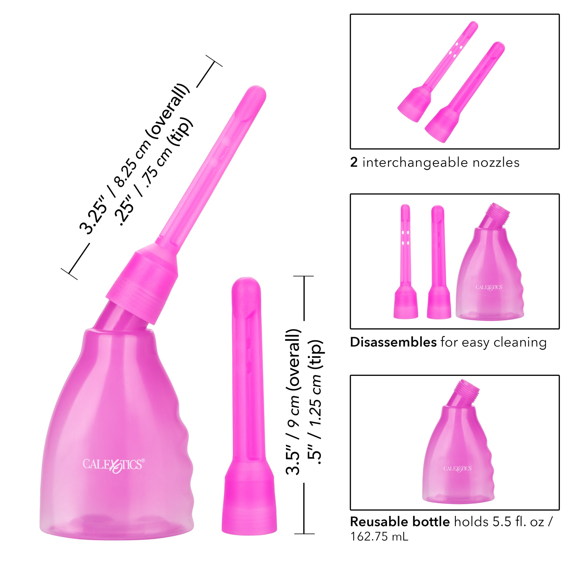 CalExotics Ultimate Douche System - Reusable with Interchangeable Nozzles - Purple