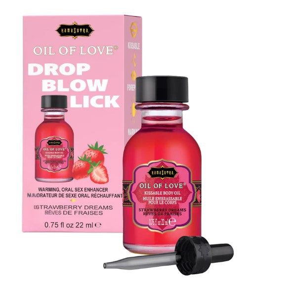 Kama Sutra Oil of Love - Strawberry Dreams - Kissable Foreplay Oil - 0.75 Fl. Oz.