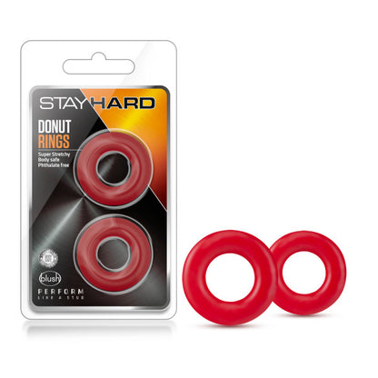 Stay Hard Donut Rings – Red – Stretchy and Durable