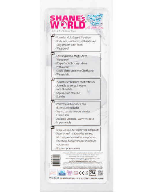 Shanes World Sorority Party Vibe All Night Long - Pink Massager with Multi-Speed Functionality