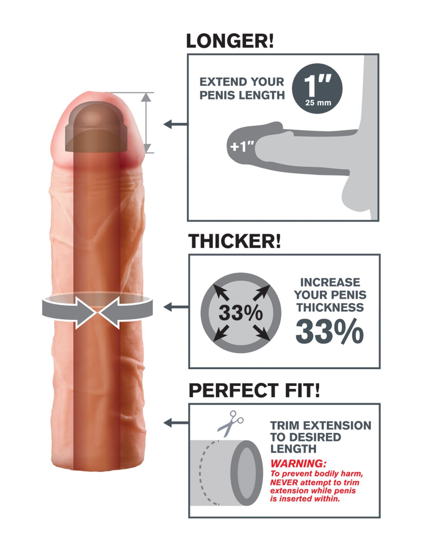 Fantasy X-Tension Perfect 1-Inch Extension – Beige – Customizable and Realistic