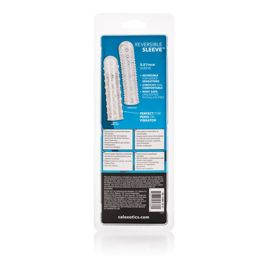 CalExotics Reversible Sleeve with Ridges and Pleasure Nodules - Clear