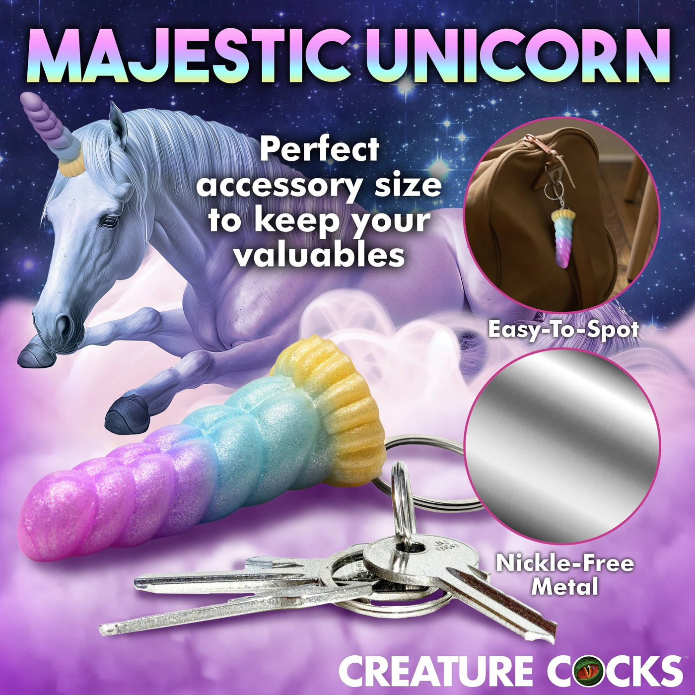 Mystique Unicorn Keychain – Mini Fantasy Accessory – Multi Color