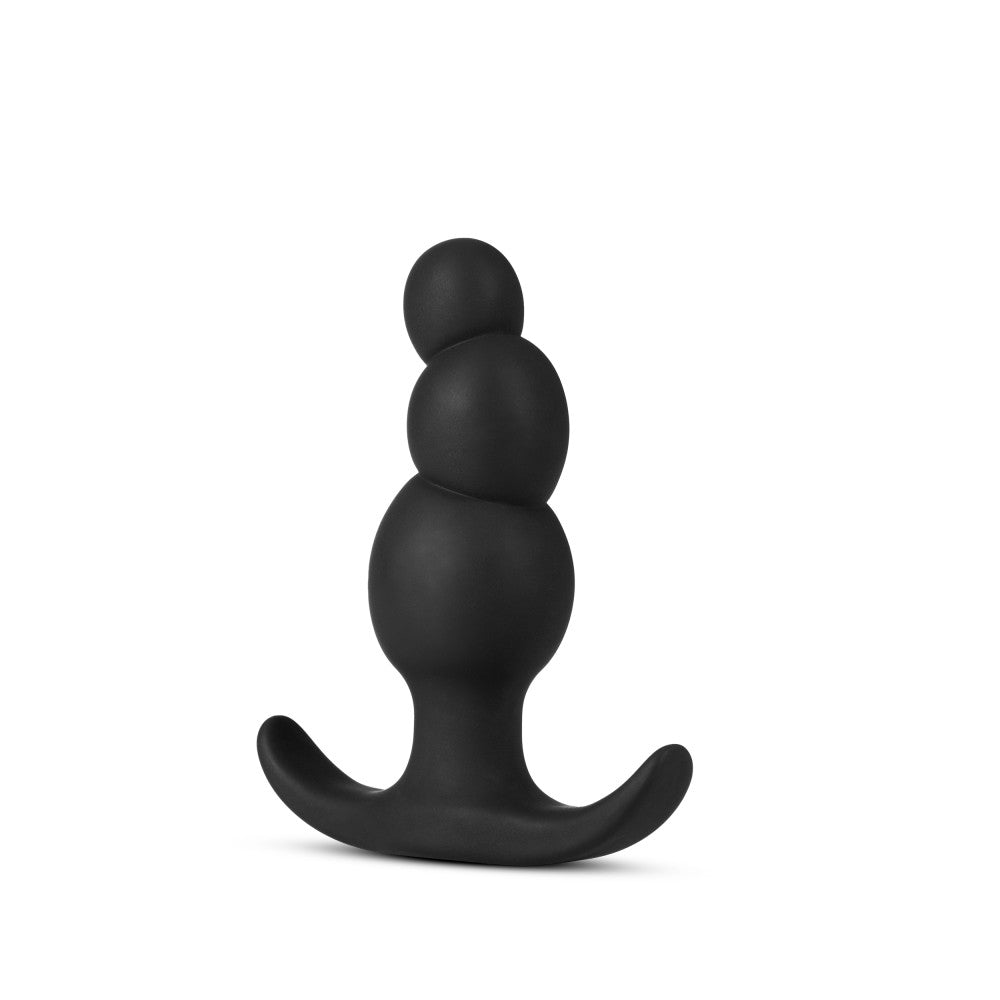 Anal Adventures Platinum Stacked Plug - Black - Silicone Anal Toy