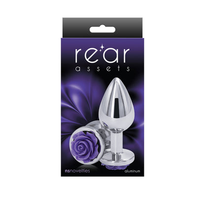 Rear Assets Rose Medium Anal Toy - Purple
