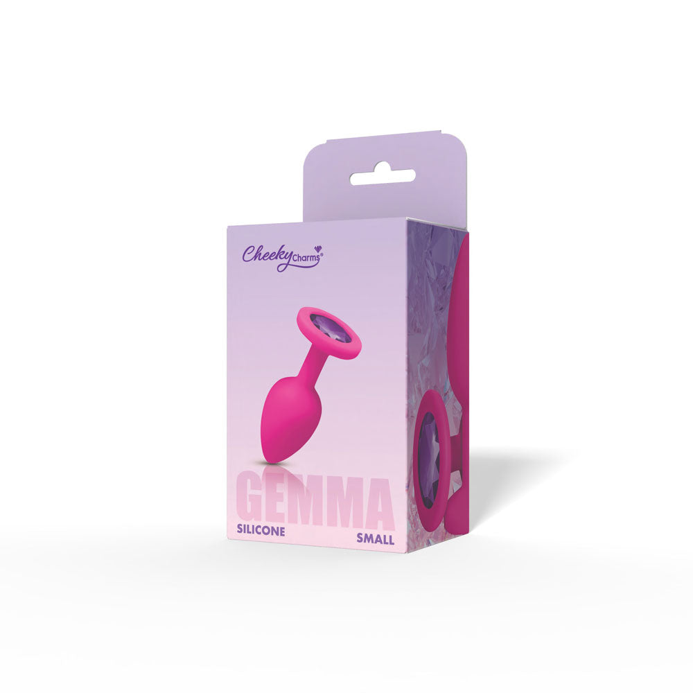 Cheeky Charms Gemma Purple Gem Pink Silicone Anal Plug – Small