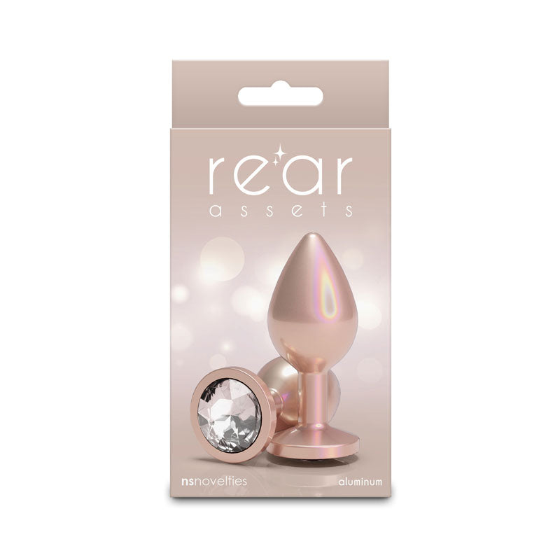 Rear Assets Iridescent Champagne Medium Anal Toy - Gold