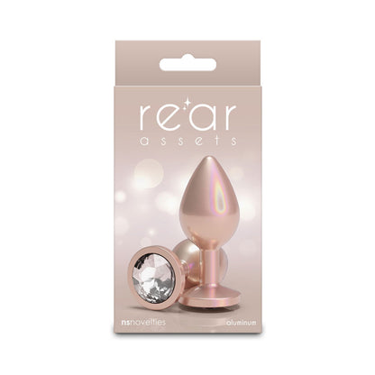 Rear Assets Iridescent Champagne Medium Anal Toy - Gold