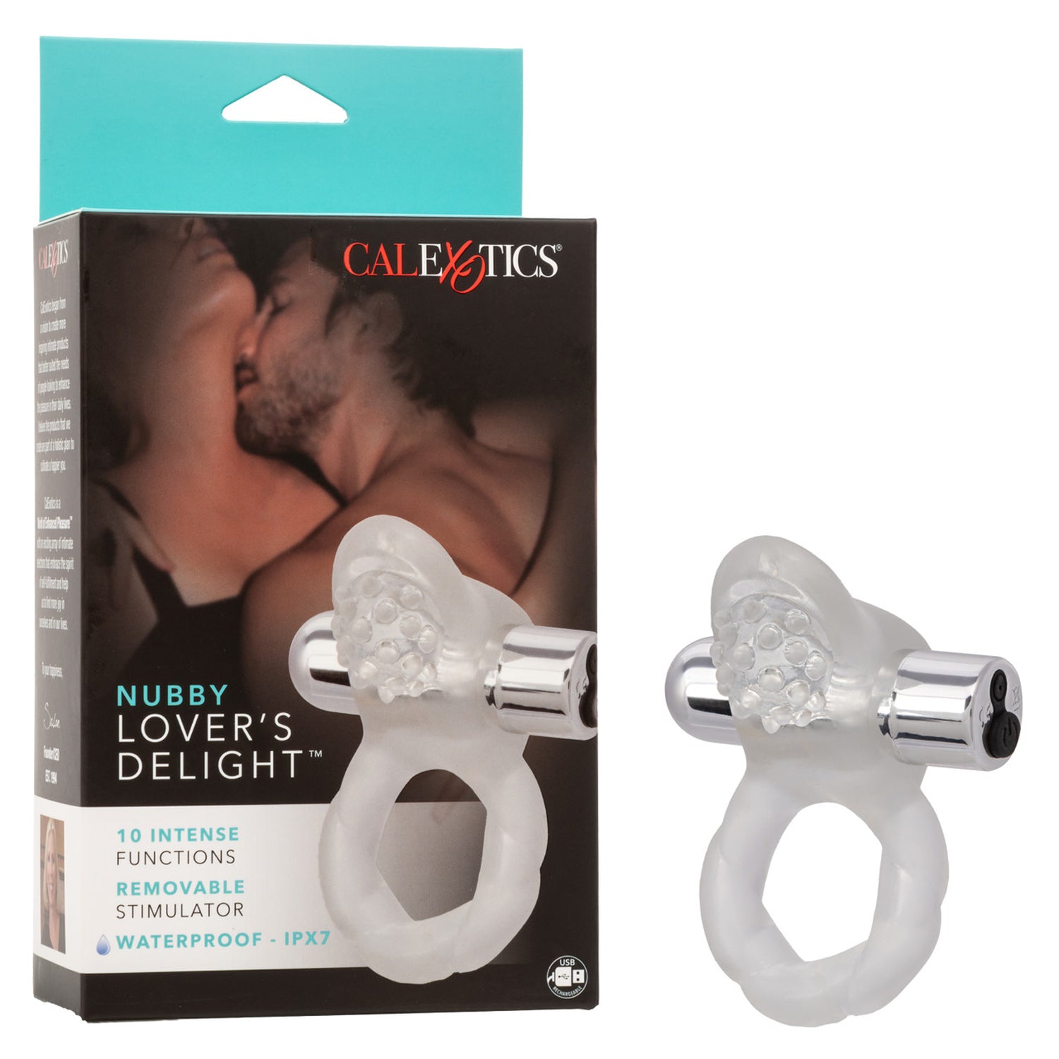 CalExotics Nubby Lover's Delight Rechargeable Couples Enhancer – Clear