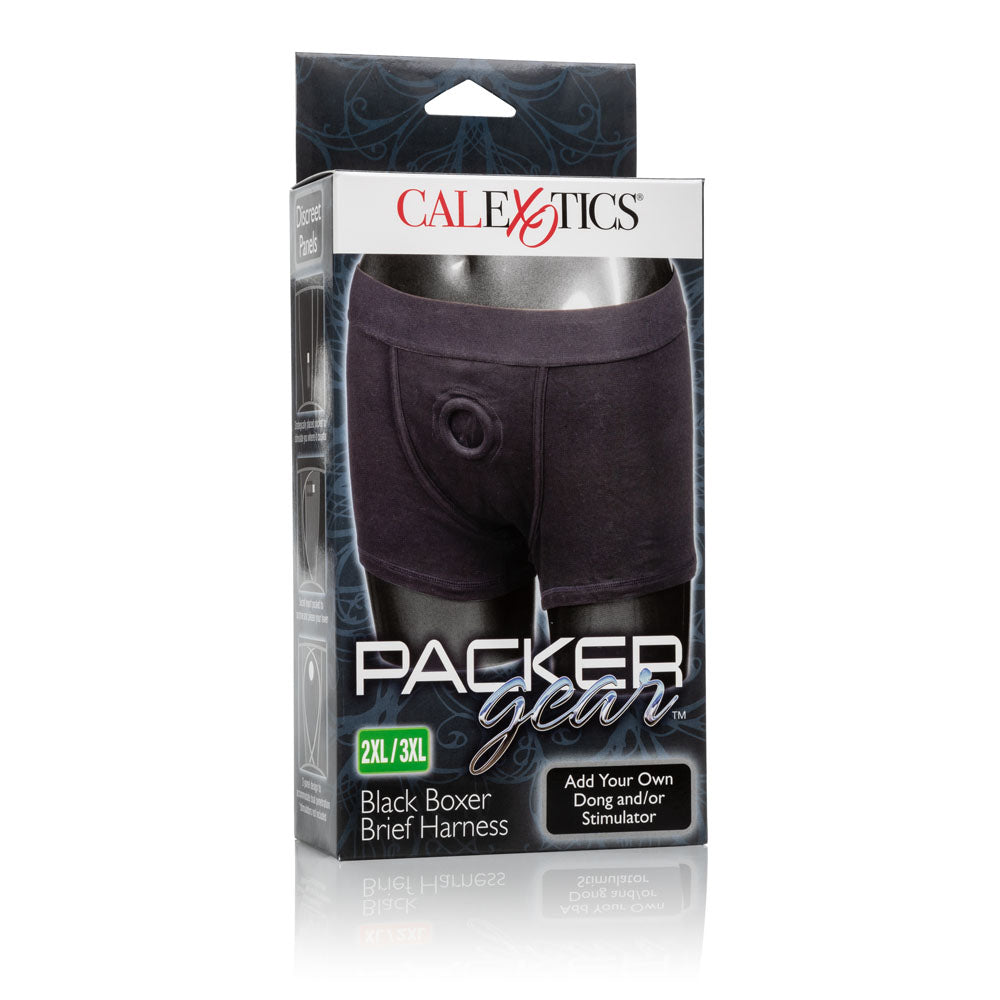 CalExotics Packer Gear Black Boxer Brief Harness 2XL/3XL – Soft Cotton/Spandex, Supportive Design