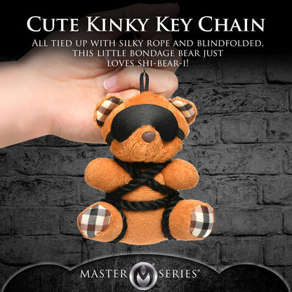 XR Brands Rope Teddy Bear Keychain - Burnt Orange - Kinky Novelty Accessory