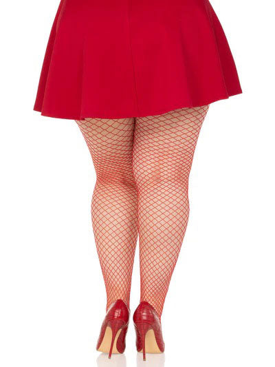 Leg Avenue Industrial Net Pantyhose 1X-2X – Red