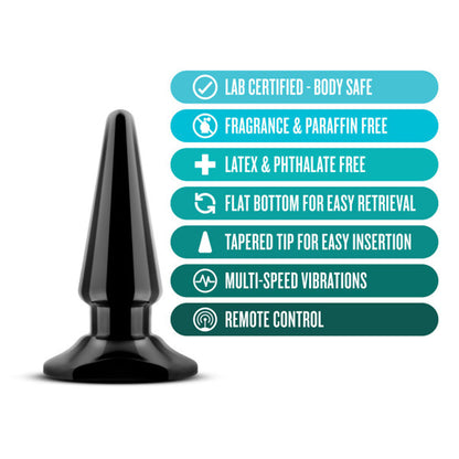 Anal Adventures Vibrating Anal Pleaser - Multi-Speed - Black