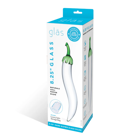 Glas Naturals Chili Pepper Dildo – Handcrafted Borosilicate Glass, Clear
