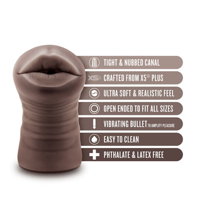 Enlust Krystal Vibrating Stroker - Brown - Open Ended Design