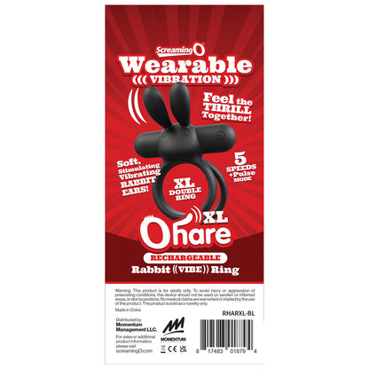 Screaming O Ohare XL Rechargeable Vibrating Ring – Black