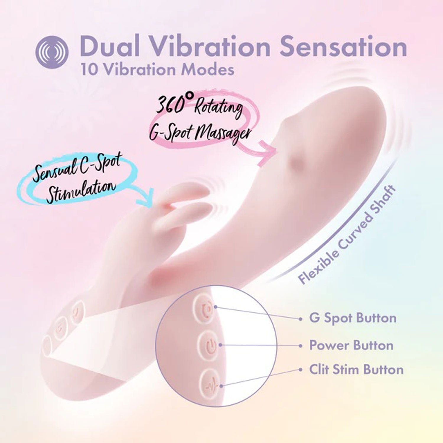 Blush Play With Me Fairy Flutter Rabbit Massager – Pink