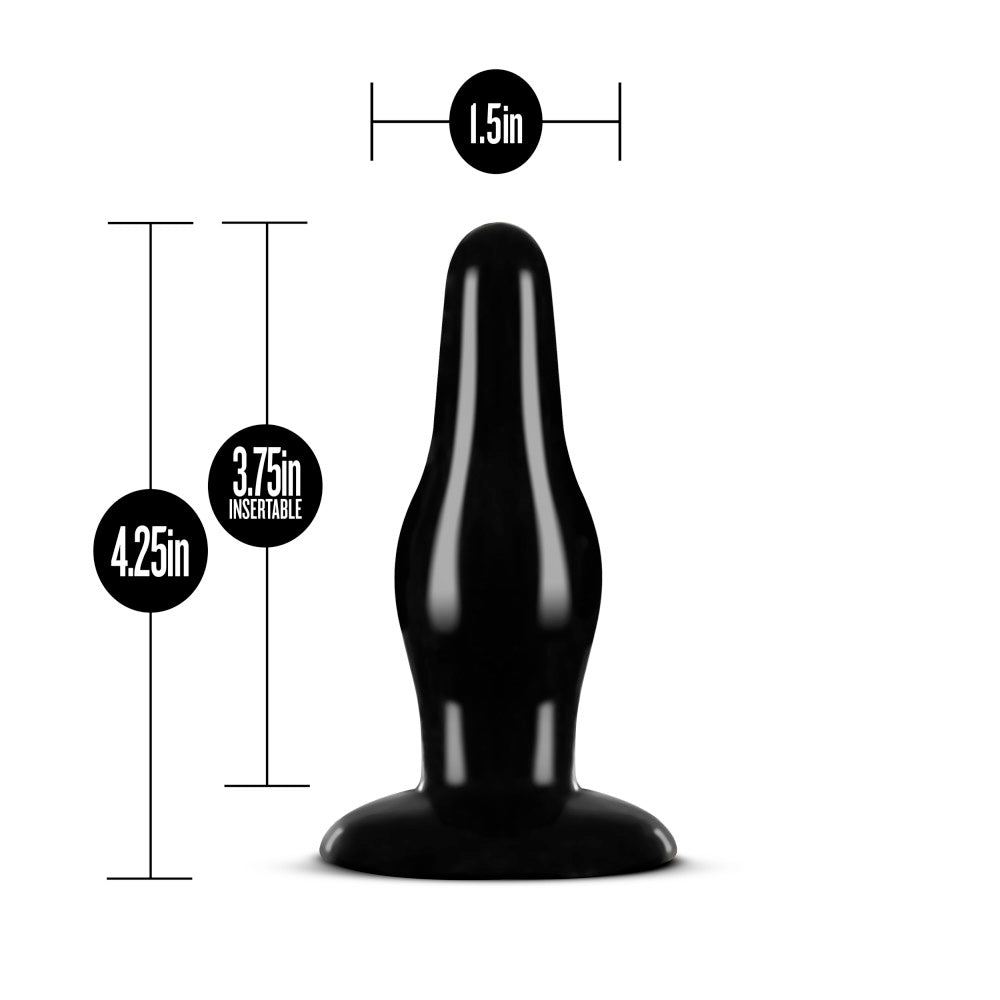 Blush Anal Adventures Pleasure Plug – Black – Tapered Tip for Easy Insertion