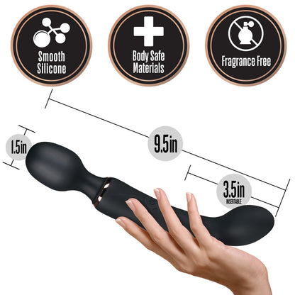 Blush Gia Rechargeable Massager with Dual Functions – Black